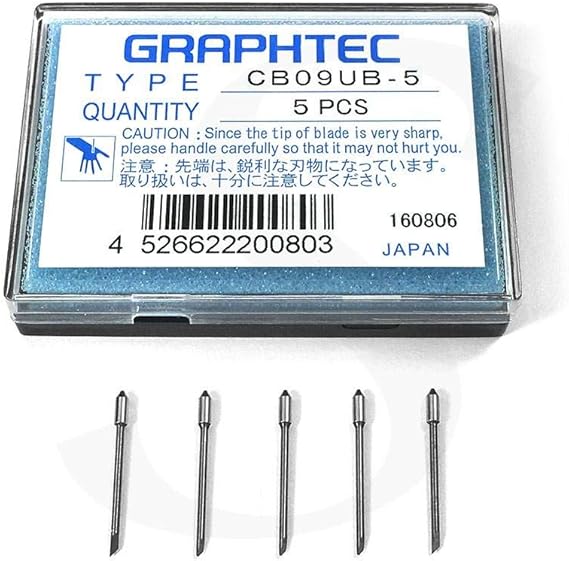 Authentic Graphtec CB09UB .9mm Supersteel 45 Degree Blade - 5 Pack