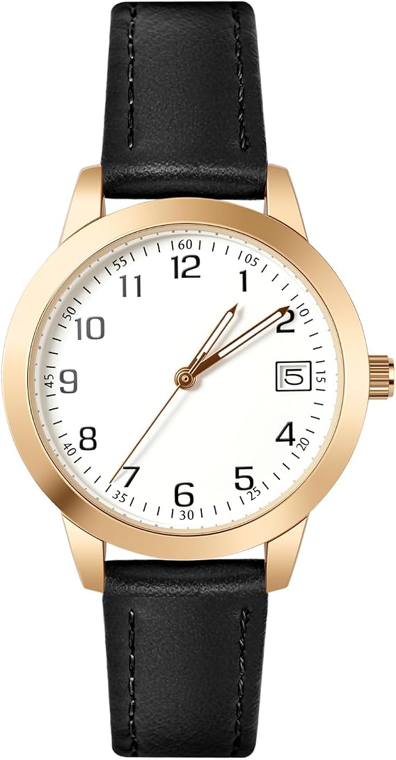 OFFCUP Ladies Watches, Analog Quartz Watches for Women, Waterproof Watch | Premium Fashion Wrist Watch with Leather Strap for Womens Girls Christmas and Valentine's Day Gifts