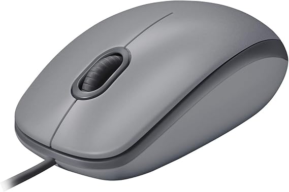 Logitech M110 USB Kablolu Sessiz Mouse, Dizüstü Bilgisayar, Notebook, PC ve Mac için Quiet Click teknolojili, USB-A Bağlantılı, Sağ ve Sol Elle Kullanıma Uygun, Gri