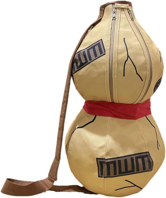 Anime Gaara Gym Bag Cosplay Backpack Large Capacity Gaara's Luggage BackpackTravel BagGourd Sand Bag, Beige