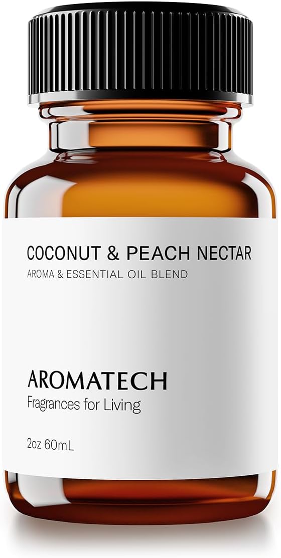 Aromatech Coconut & Peach Nectar Aroma Essential Oil Blend: Hotel Inspired Aromatherapy with for Ultrasonic Diffusers & Nebulizers (60 mL)