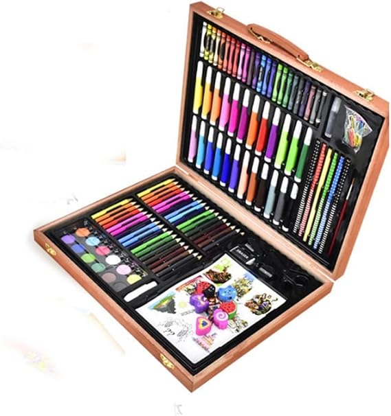 Art Supplies, Professional Art Kit, 188-Pack Deluxe Wooden Art Set Crafts Drawing Painting Kit, Ideal for Adults Artist Beginners Kids Girls Boys