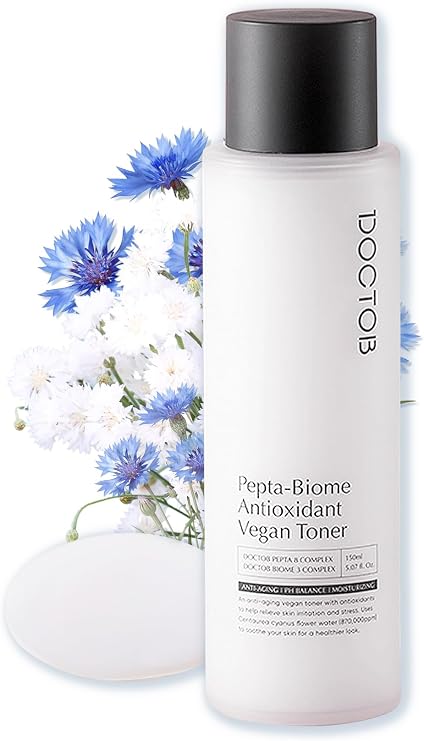 DOCTOB Pepta-Biome Antioxidant Vegan Toner - 81% Flower Water, Hydrating, Anti-Aging, Balance, Strengthen Skin 150ml/5.07 fl.oz