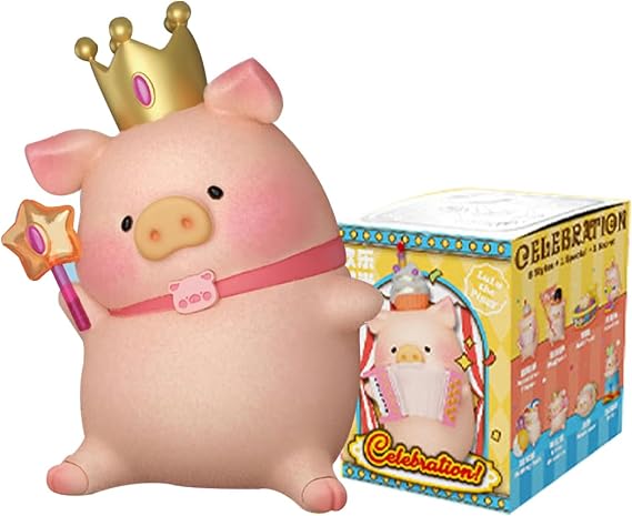 Aven Rabbit LuLu The Piggy Happy Times Series Blind Box Action Figures, Mystery Box Random Design Toys Birthday Gifts Christmas Collectible Toy for Desk Accessories, 1PC