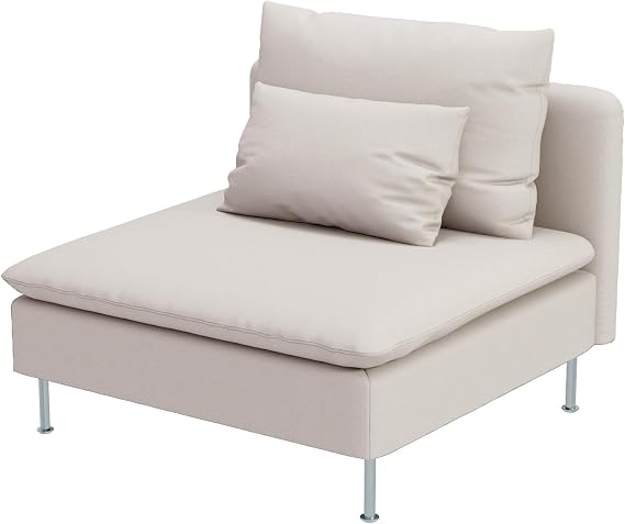 Durable Polyester Fabric Sofa Cover Compatible with IKEA SODERHAMN Couch Slipcover. Sofa Not Included! (Beige, 1 Seat Section)