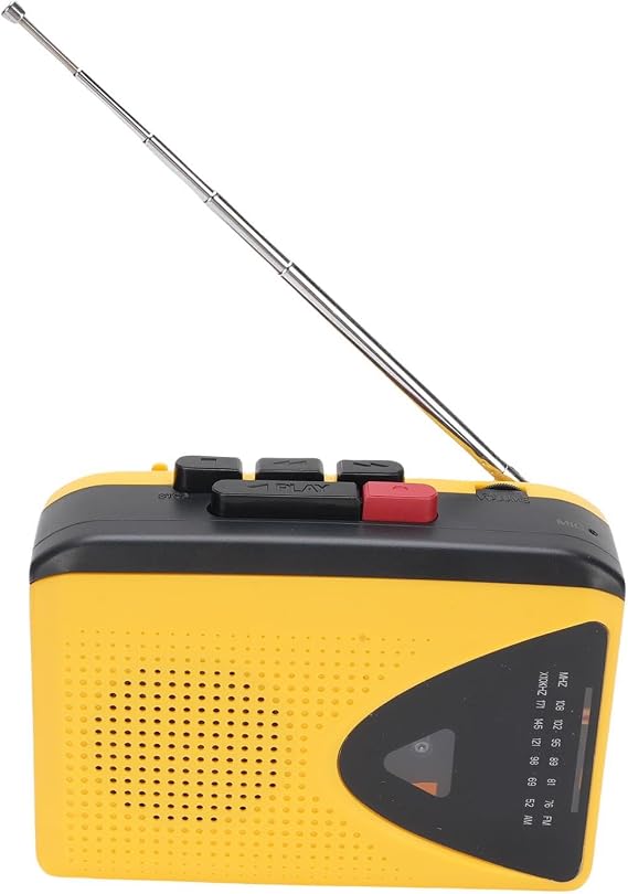 GOWENIC Portable Cassette Player Tape Recorder, Retro Tape Player with AM FM Radio, Headphone Jack, Built in Speaker & Microphone, DC or Battery Powered