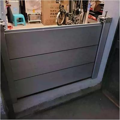 Heavy Duty Water Flood Control Shield Warehouse Water Stopper Flood Barrier Outside Inside, Temporary Aluminum Flooding Protection Panels for Patio DoorsBase,Silver-l-190cm74.7in6.2ft-H-60cm