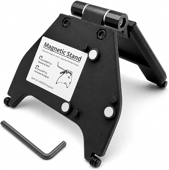 Adjustable Magnetic Stand - Compatible with Cyborg II, II Compact, Classic, Molded Reinforced Nylon, Stepless Infinite Adjustable Hinge Mount, Foldable Portable Gaming Keypad Bracket, Black