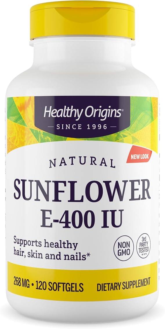 Healthy Origins Sunflower Vitamin E 400 IU, Non-GMO, 120 Softgels