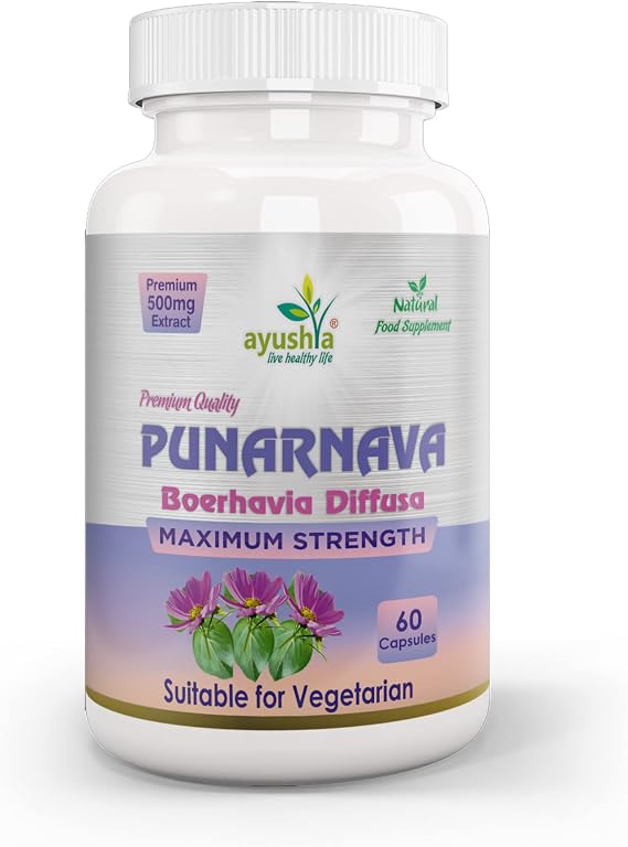 Ayushya Punarnava Capsule (Boerhavia Diffusa), 60 Capsules, Natural