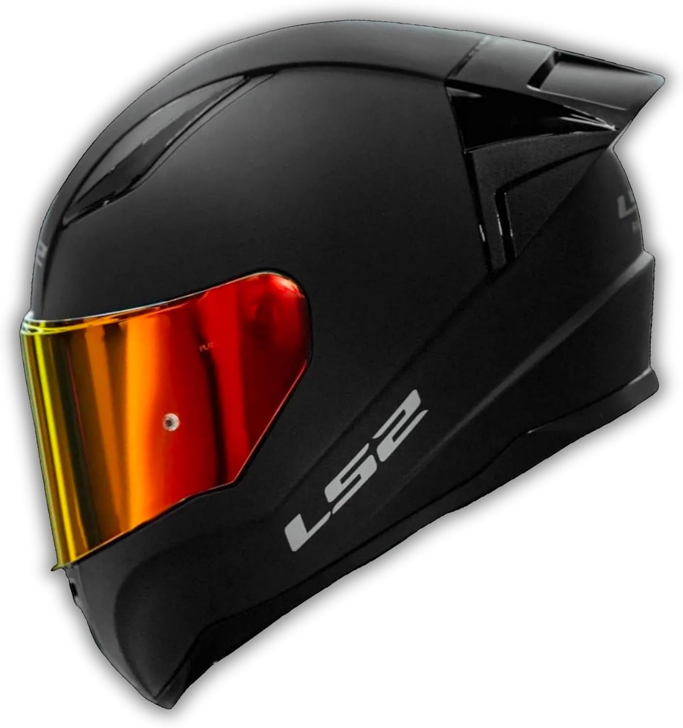 YYK LS2 Rapid 2 Matte Black Race Indoor Helmet with – Red Viewfinder Glass, Advanced Ventilated Racing Helmet Offering High Level Security and Comfort with Multiple Size Options
