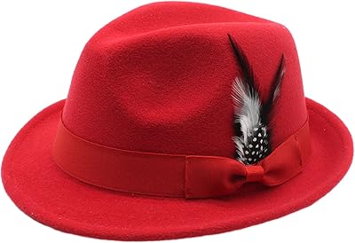 Fedora Hat for Adult Felt Panama Hat Magician MunichBeer Hats Cosplay Costume Hat Women Men Party Hat Red