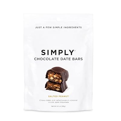SIMPLY GUM, Salted Peanut Dark Chocolate Date Bars, 4.5 Ounce