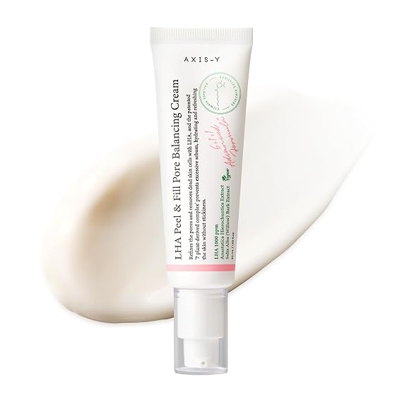 AXIS-Y LHA Peel & Fill Pore Balancing Cream - Blackhead Remover & Pore Minimizer for Face - Vegan Korean Skin Care Face Moisturizer Cream for All Skin Types (1.69 fl. oz.)