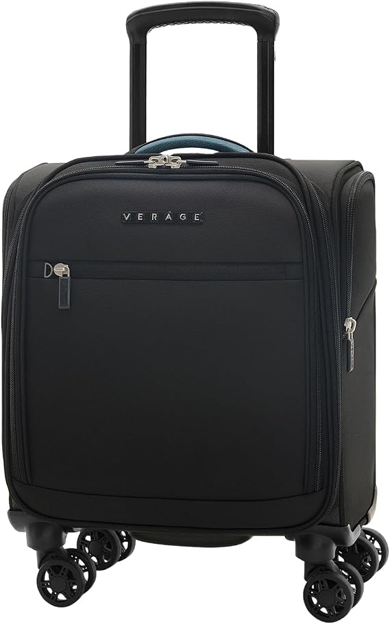 Verage Underseat Carry On Luggage with Wheels,14-Inch,Black | Personal Item Bag,Airline Approved, Laptop Compartment, USB Charging Port