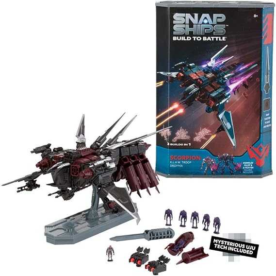 Snap Ships Scorpion K.L.A.W. Troop Dropper Construction Toy for Custom Building and Battle Play Ages 8+