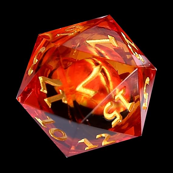 Sharp Edge Dice DND, DND Eyeball Dice Set, Liquid Core Dragon Eye Dice for Role Playing Table Games (Sharp Edge, Resin Eye Dice-Orange) for 15 Years and Up