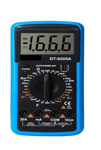 DT9205A-1 Digital Multimeter True AC/DC Voltage Transistor Tester Electric Auto Range Multimetro Tools(DT9205A-1 Red)