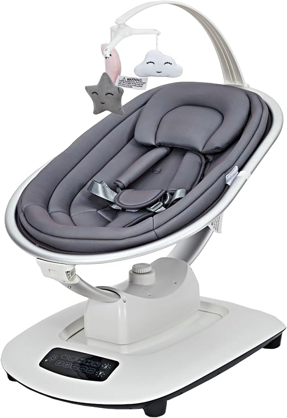 Thinkmax IB801 Baby Bouncer, Electric Swing, Smartphone & Remote Control, 5 Levels of Vibration Adjustment, Angle Adjustable, Gray