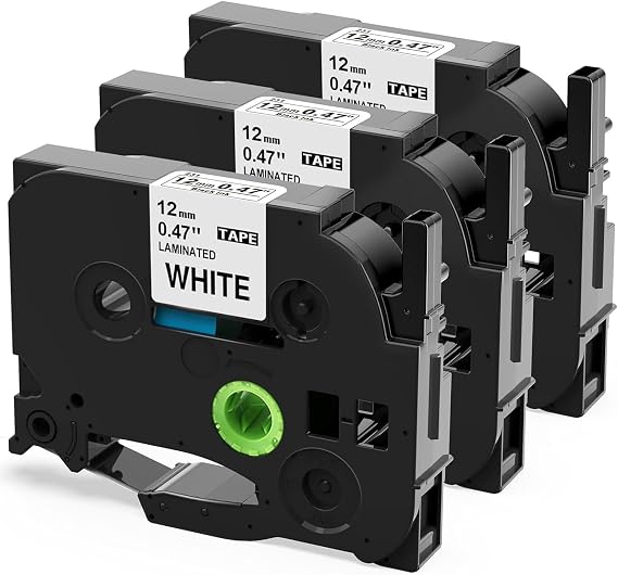 Tze-231 Compatible with Brother Label Printer Tape 12mm 0.47, 3pk