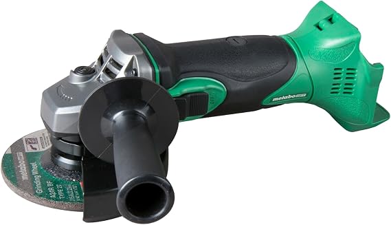 Metabo HPT 18V 4-1/2 In Slide Switch Angle Grinder, G18DSL2Q4 | High Torque Motor, Soft Grip Handle, Battery Charge Indicator, Power Tool Kit, MultiVolt Compatible, Safety Features