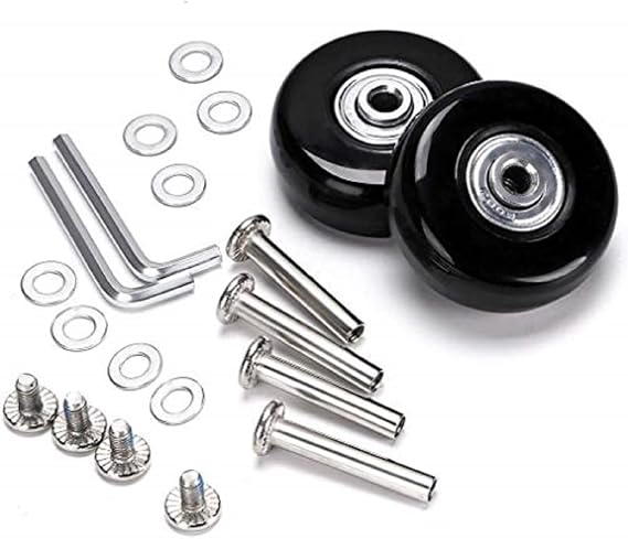 LOTOWELZON Inline Skate Luggage Suitcase Wheels Replacement OD54mmxID6xW18m | 54mm Suitcase Inline Skate Wheels, 6mm(0.24") ABEC-7 608ZZ Bearings Repair Kits, For Samsonite Scooter OD54xW18mm/2.12"x0.7"