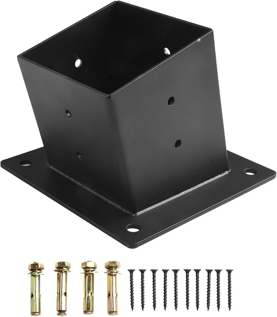 Pergola Bracket 15 Degree 3-Way, Tilted Roof Support for 4 * 4 Inch Wood Post Gazebo Construction(single)