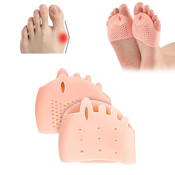 Metatarsal Gel Pads Toe Spacers Separators to Correct Bunions, Forefoot Pads, Hammertoe Corrector Big Toe Straighteners for Women Men Foot Pain Relief