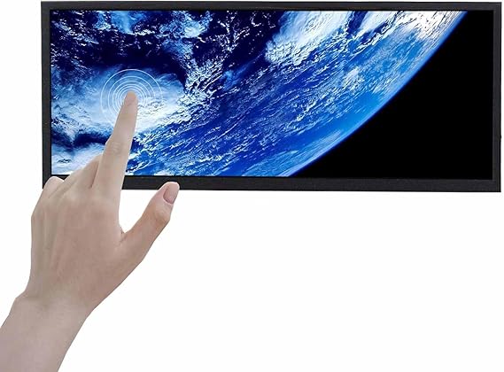 VSDISPLAY 12.3'' Touchscreen Monitor 1920x720 IPS Stretched Bar LCD | Dual Speakers, for PC Computer Laptop Secondary Display Monitoring