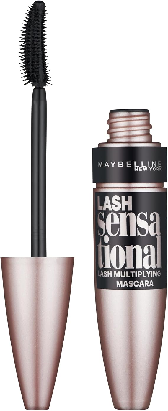 Maybelline Mascara, Lash Sensational Volumizing & Thickening, Eyelash Lengthening, Flake Free Formula, Layer Reveal Brush, Defining Mascara, Maybelline New York, Colour: Intense Black