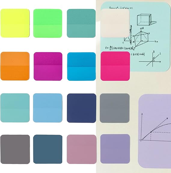 320 Sheets Colored Transparent Sticky Notes, Waterproof Translucent Sticky Notes for Notepad Adhesive Memo Pads Annotating Books School Supplies