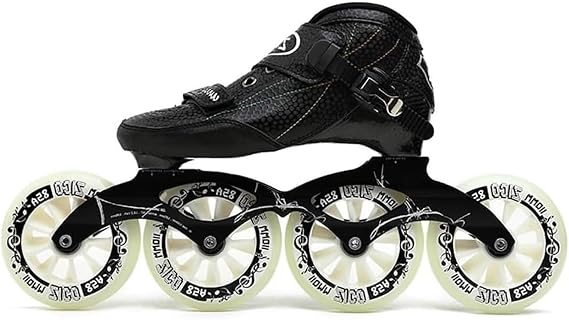 Professional Inline Speed Skating Shoes for Adults, 4 X 90-110 Mm Wheels Single Row Lightweight Racing Skates for Beginners and Women's Fitness Skating Roller Skates Unisex