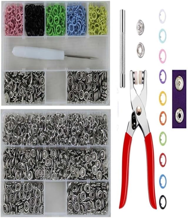 9.5 MM 350 Set Metal Renkli Çıt Çıt Takma Çakım Komple Seti