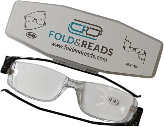 FOLDABLE Reading Glasses With Case-Compact Pocket Readers-Blue LIght Blocking-Unisex Lightweight Design