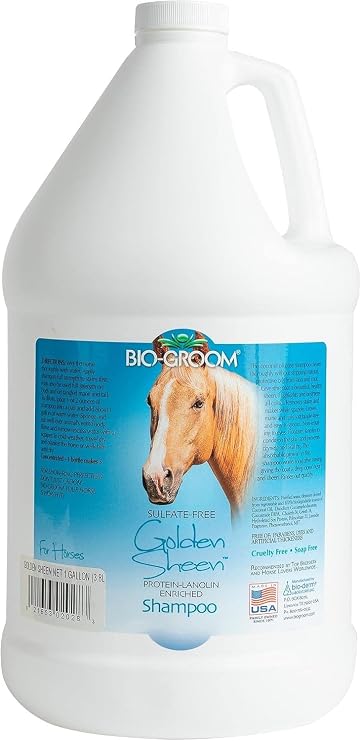 Bio-groom Golden Sheen Horse Shampoo - Protein Lanolin, Mane and Tail Shampoo for Horses, Grooming Supplies, Cruelty-Free, Made in USA, Pet Shampoo Concentrate - 1 Gallon