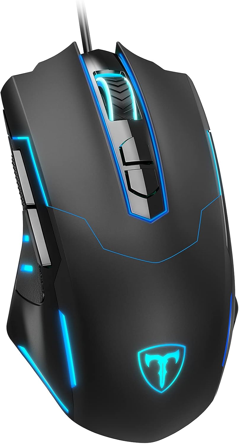 WEEMSBOX Gaming Mouse Wired, Gaming Mice Breathing RGB LED Plug Play High-Precision Adjustable 7200 DPI, 7 Programmable Buttons, Ergonomic Mouse for PC Laptop