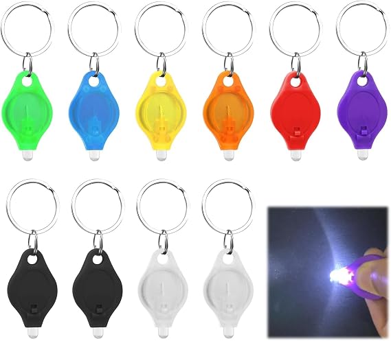 10 Pcs Mini Keyring Torch, Portable Mini LED Keychain Flashlight [Energy Class A+++]