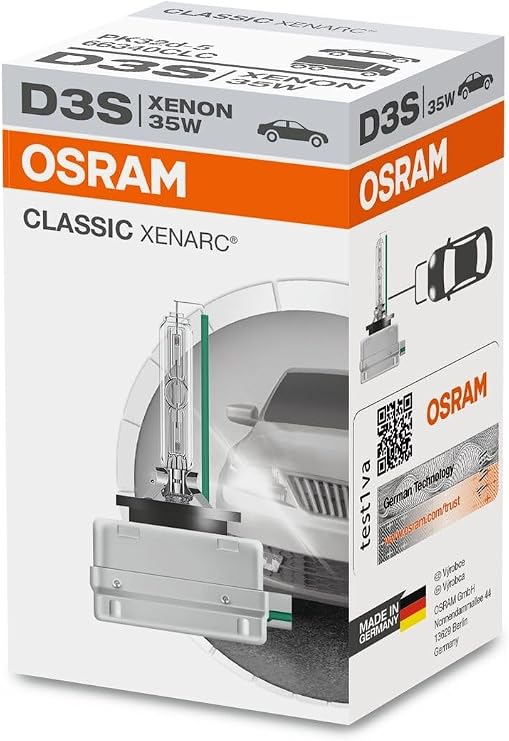 Osram D3S Xenarc Classic HID xenon bulb, discharge lamp | OEM quality | 66340CLC | Folding box | Made in Germany | Trust code