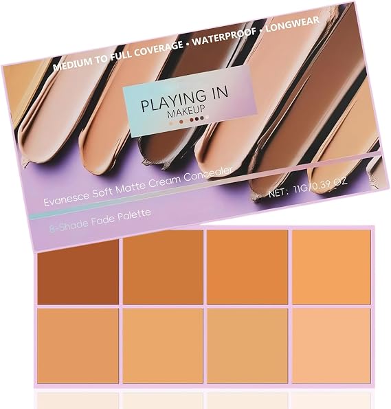 Pimby Concealer&Foundation Palette,Evanesce Soft Matte Cream Concealer Palette,Moisturizing Hydrating Waterproof Sweat-Proof Full Coverage,Creamy Texture Non-Irritating,Convenient to Carry(Medium)
