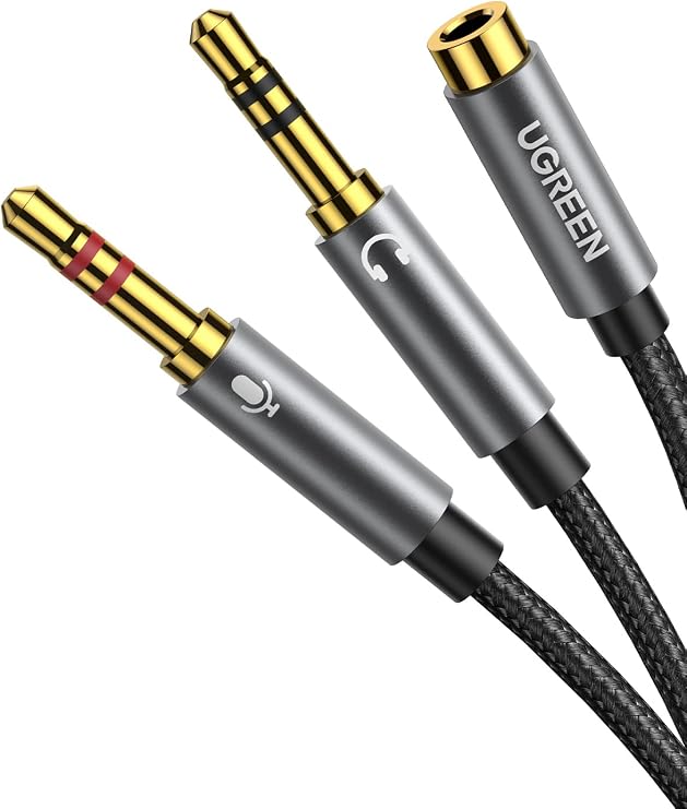 Ugreen 3.5mm Ses-Mikrofon Birleştirici Y Kulaklık Kablosu Siyah [Enerji Sınıfı A+++]