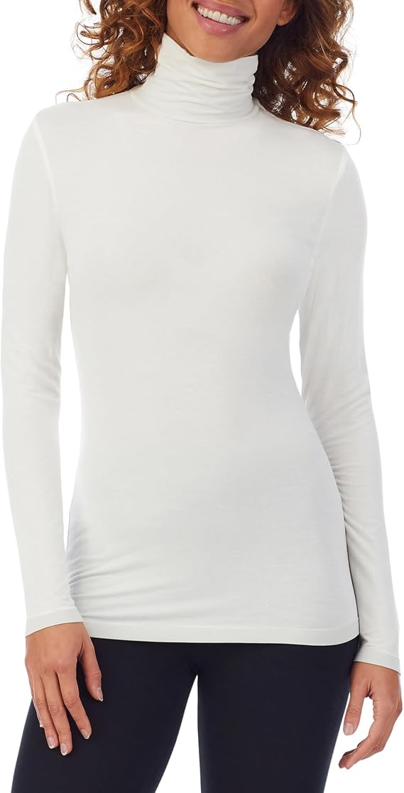 Cuddl Duds Women's Softwear with Stretch Long Sleeve Turtle Neck Top