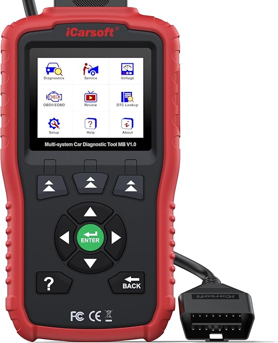 iCarsoft MB V1.0 Diagnostic Tool for Mercedes-Benz/Sprinter/Smart/Maybach 1996-2026 Full System OBD2 Scanner Check Engine Code Reader SAS Oil Reset Battery Test Live Data Lifetime Free Updates CAN FD