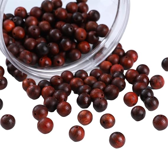 Beadia Natural Red Sandalwood Beads 8mm Round Rosewood Beads for DIY Mala Prayer Necklace Bracelet Making 3.5oz