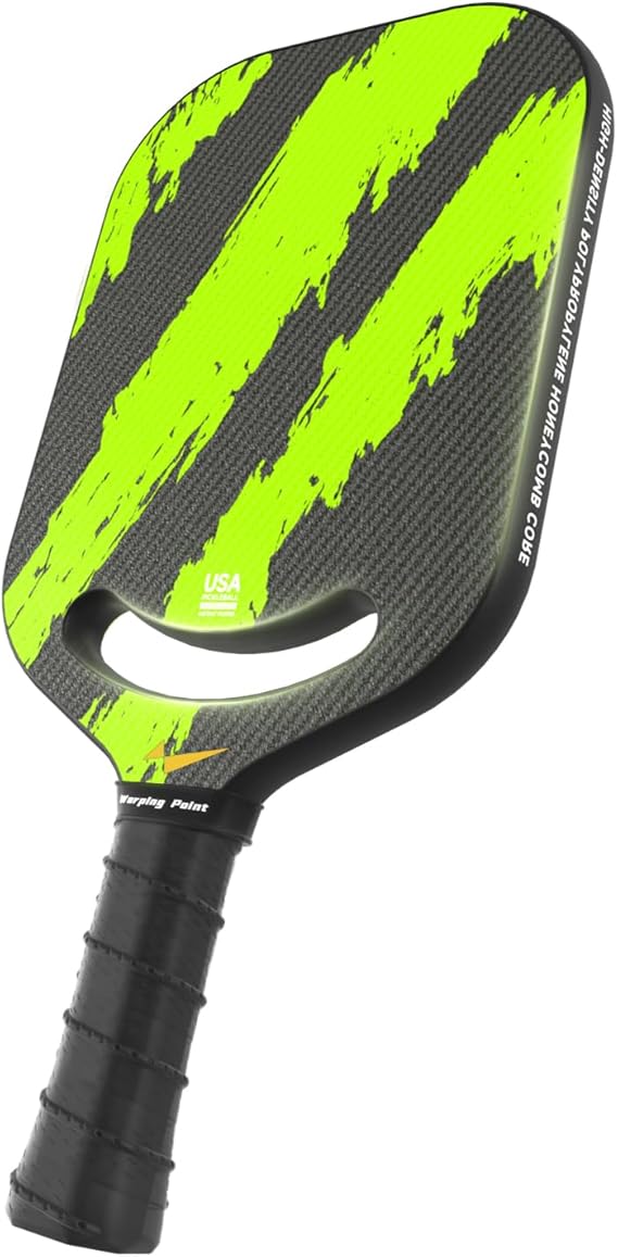 Warping Point Ascent Pickleball Paddles| Carbon Fiber Pickleball Racket with Aero Throat | Textured Grit Surface | Hexa Polymer Core | Designed for Swing Speed and Maneuverability