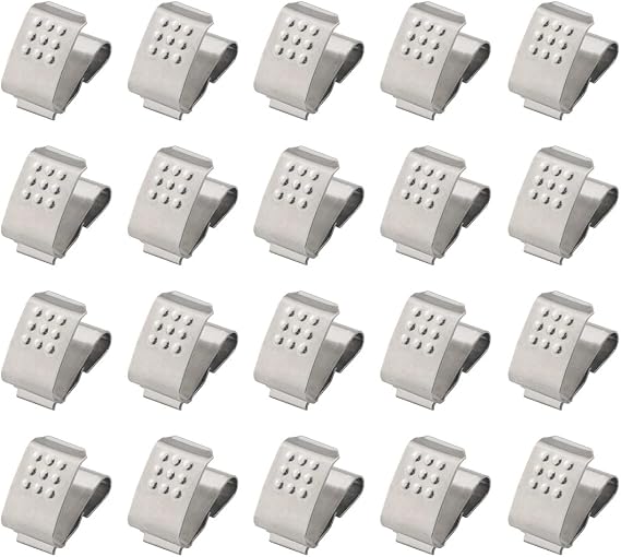 JianLing 20PCS Battery Clip Contact Spring Clip AA Battery Clip Negative Terminal 12mm Silver Metal Stamping Parts for Lamps and Small Electric Toys