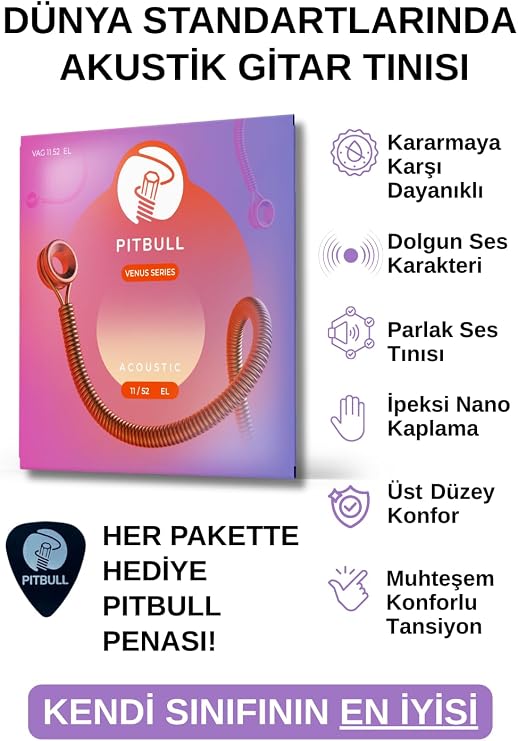 Pitbull Venüs Akustik Gitar Teli Extra Light VAG 11-52 EL