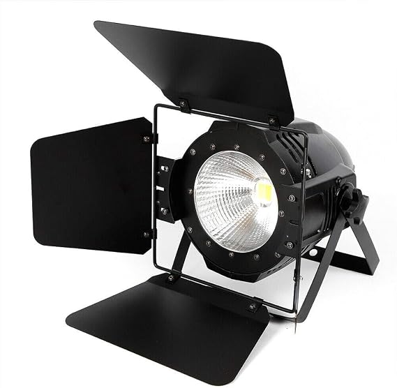 LED 200W COB Stage Lights with Barn Doors, Par Light Warm White & Cool White Stage Wash Lights, DMX Stage Lights for Church/Theater/Party/Stage Show/Club/Karaoke/Photo Studio