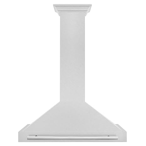 ZLINE 36 in. Convertible Satin Stainless Steel Wall Mount Range Hood with Stainless Steel Handle (KB4SNX-36)
