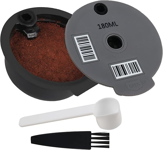 Reusable Coffee Capsule, Compatible with Bosch Tassimo Machines, Coffee Filter Refillable, Coffee Pods with Readable Barcode