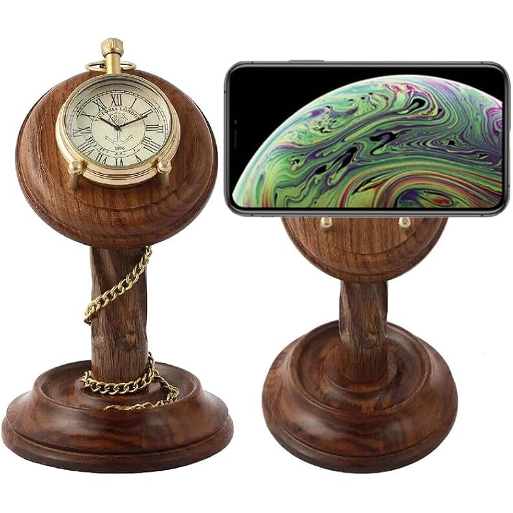 TA dizayn Antique Solid Wooden Stand, Phone Stand & Desk Organizer, Display Case, Office Decor for Women & Men, Birthday Gifts